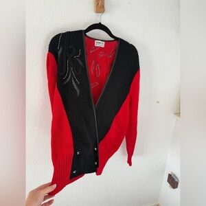 Vintage SAMPLE edition 80s Eugenia Angora blend red knit sweater